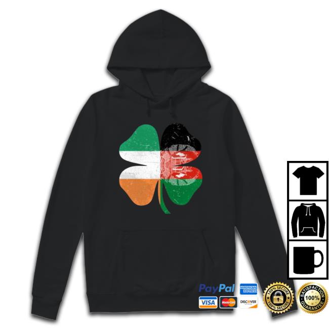 St. Patrick’S Day Clover Ireland Afghanistan Flag Hooded Sweatshirt