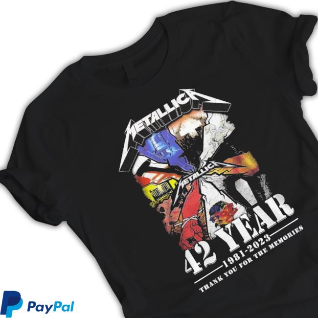 Official Metallica 42 Years 1981-2023 Thank You For The Memories shirt