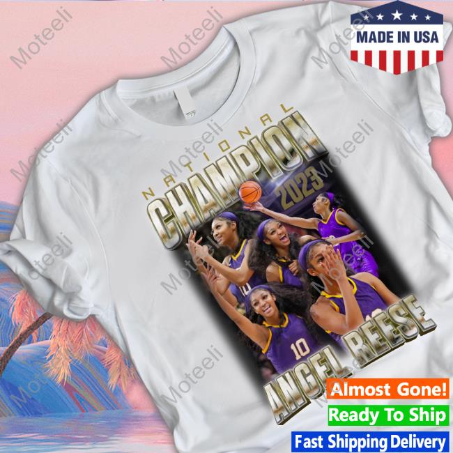 Theangelreese Merch Angel Reese National Champion 2023 Tee Shirt - Moteeli