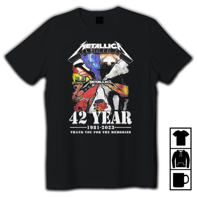 Official Metallica 42 Years 1981-2023 Thank You For The Memories shirt